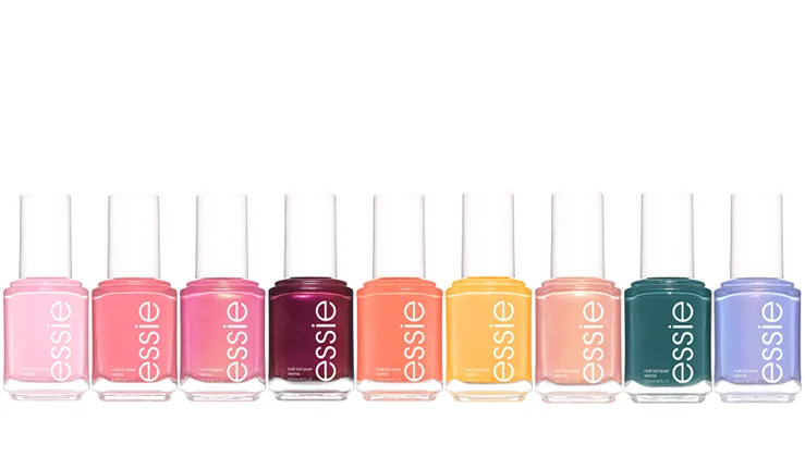Stock images of the nine nail varnish shades 
