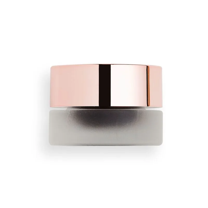 Image of the frosted glass jar with rose gold screw lid