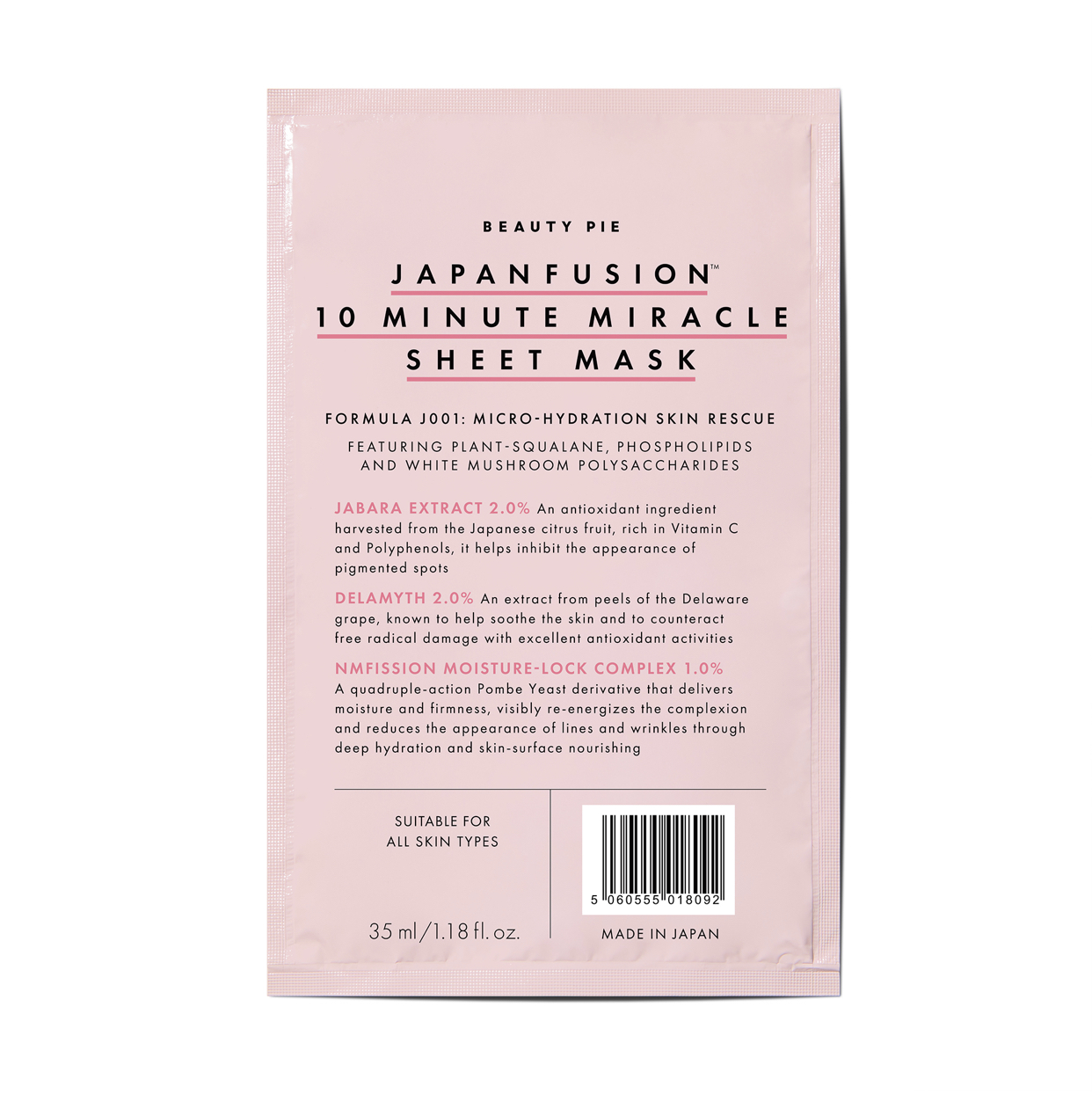 Beauty Pie JapanFusion 10 Minute Miracle Sheet Mask 1 Beauty Pie JapanFusion 10 Minute Miracle Sheet Mask