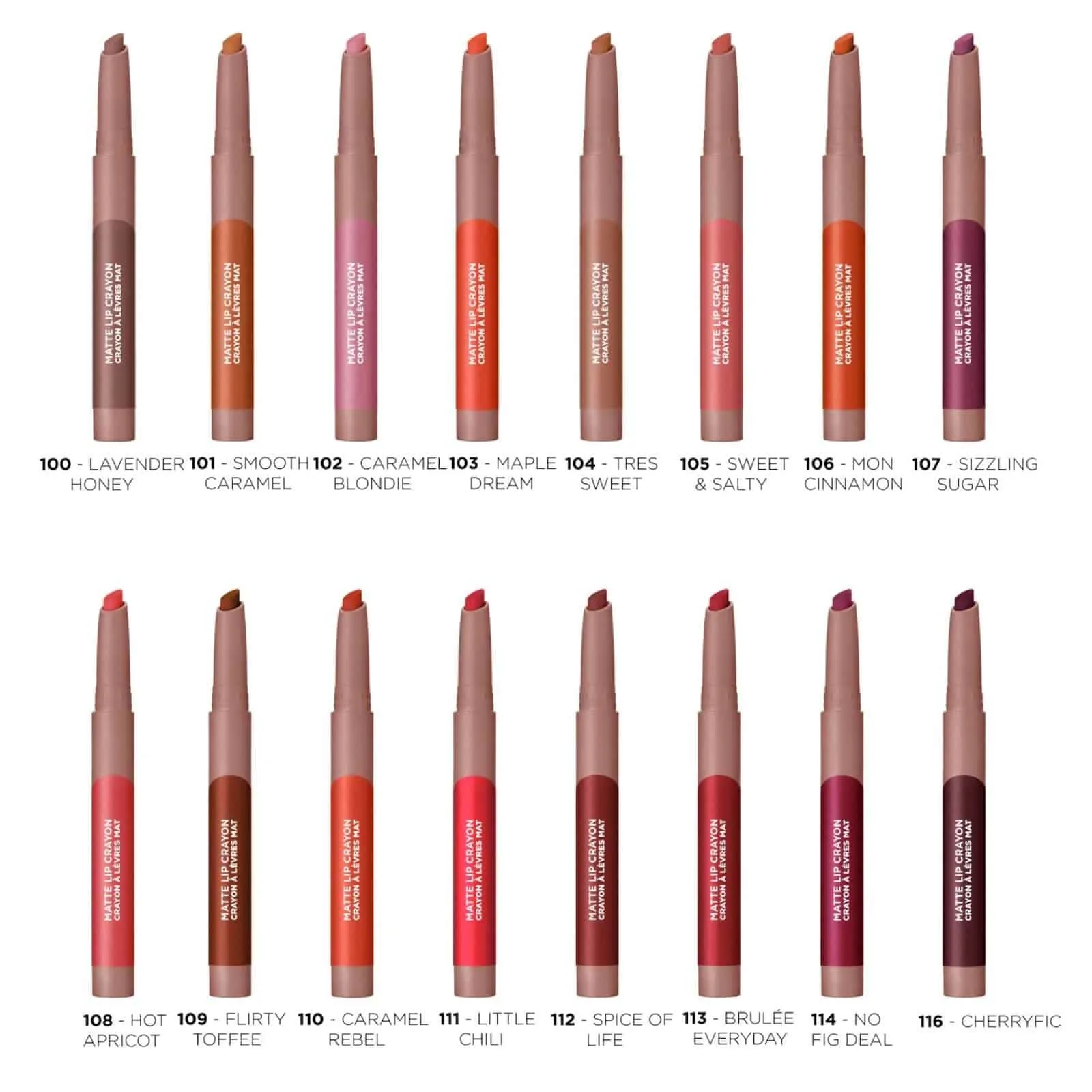 L'Oreal Infallible Matte Lip Crayon Collection