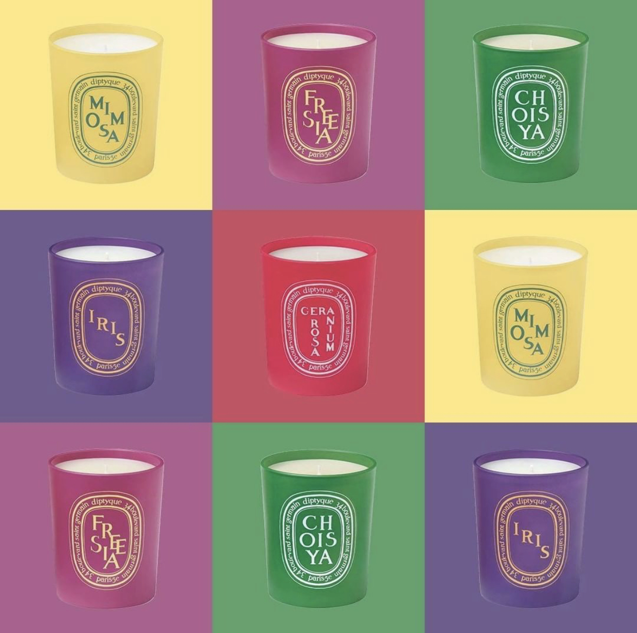 Diptyque Colouring Spring Candle Collection 1 Diptyque Colouring Spring Candle Collection
