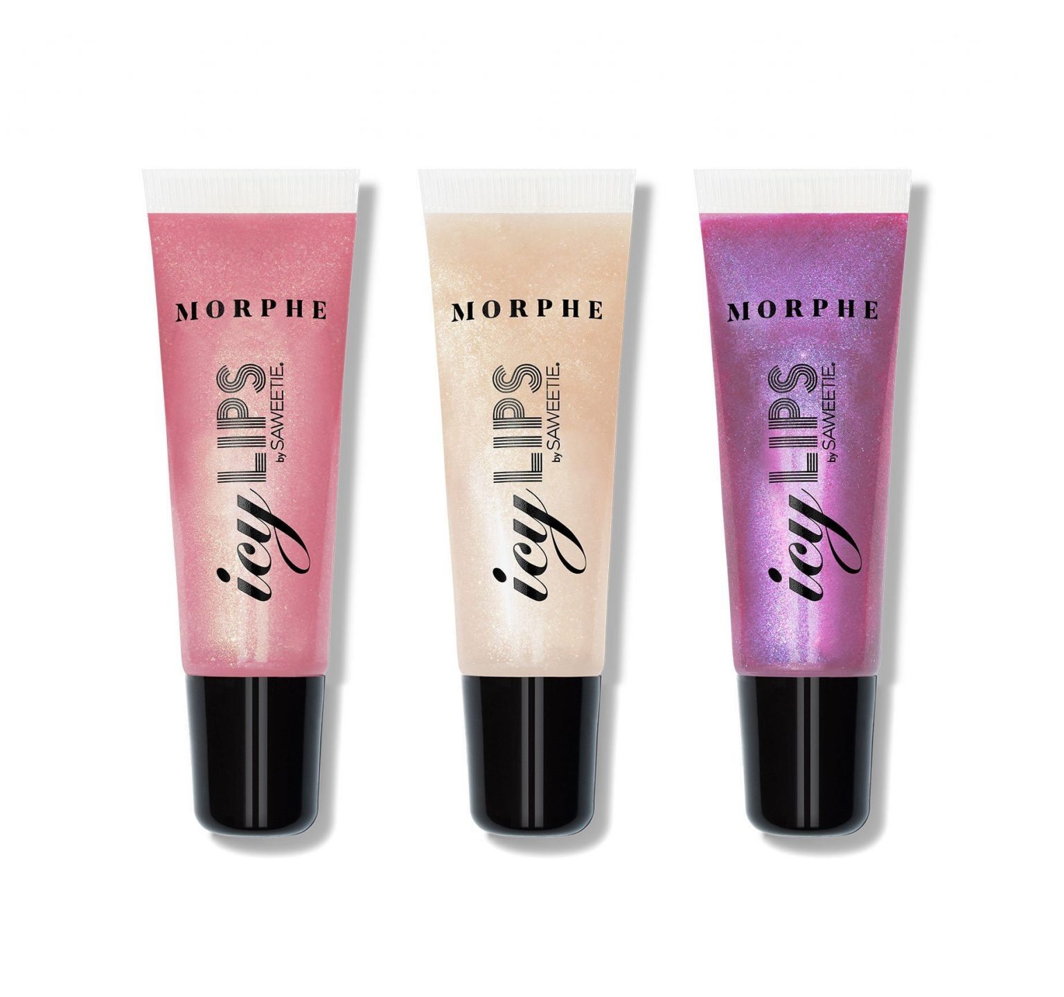 Morphe Icy Lips By Saweetie Lip Gloss Set 3 Shimmer Glosses
