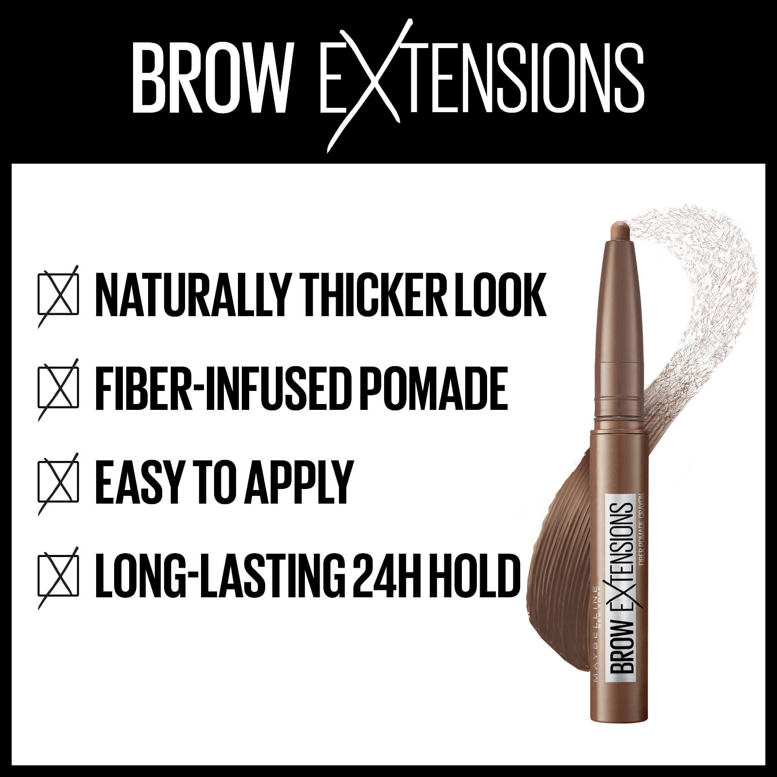 Maybelline Brow Extensions Fiber Pomade Crayon