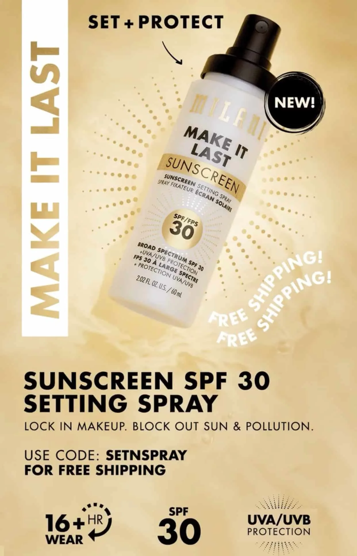 Milani Make It Last Sunscreen Setting Spray
