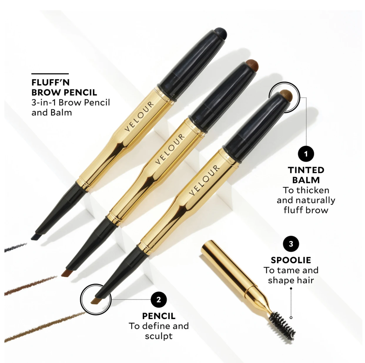 Velour Fluff ‘n Brow 3-in-1 Brow Pencil and Balm