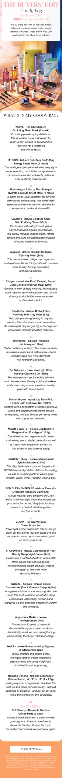 Cult Beauty The Buyers Edit Gift With Purchase August 2020
