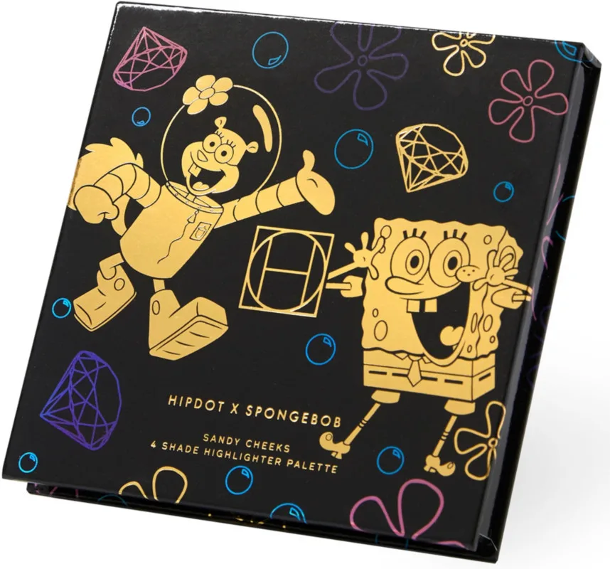 Hipdot X Spongebob Sandy Cheeks 4 Shade Highlighter Palette Limited Edition