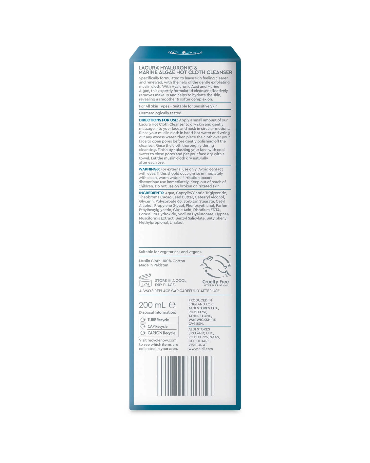 Lacura Hyaluronic & Marine Algae Hot Cloth Cleanser