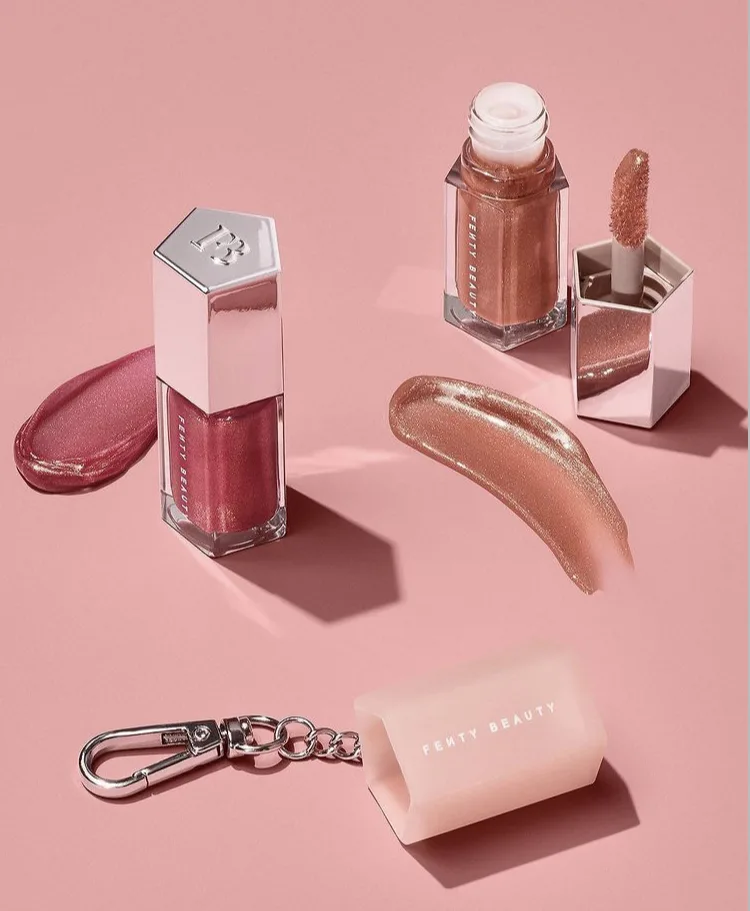 Fenty Beauty Lip Gloss Bombs Mini Lip Duo Key Chain Set 3 Piece Set
