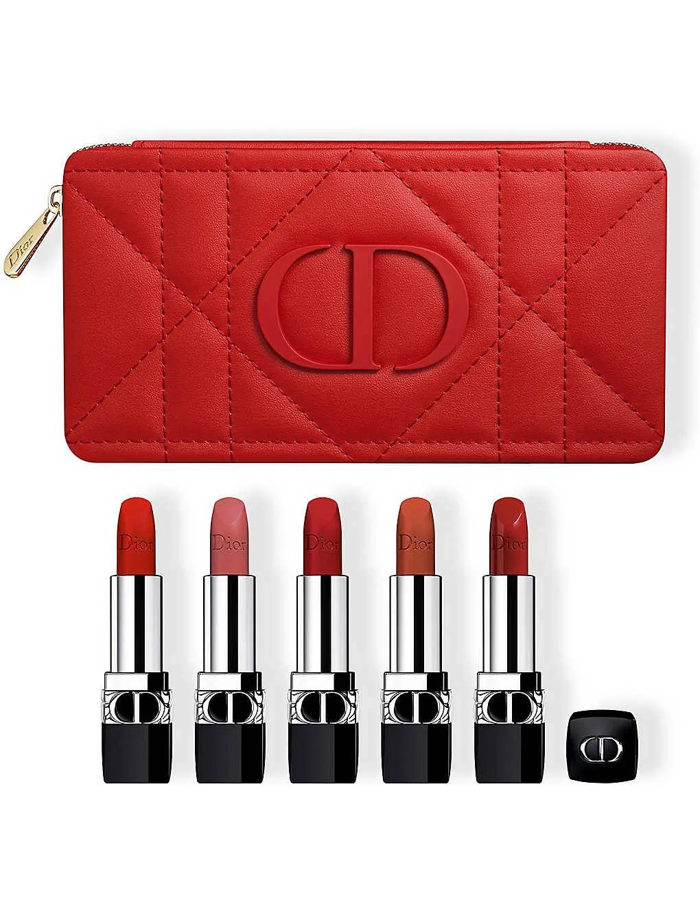 dior lipstick set with pink clutch