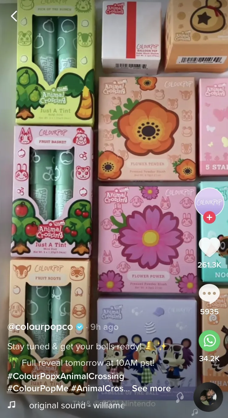 ColourPop x Animal Crossing Collection 2021