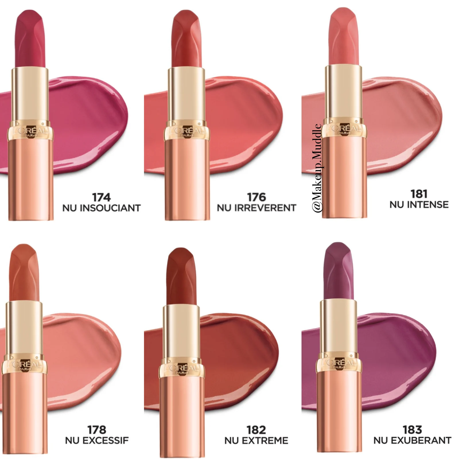 L'Oreal Colour Riche Les Nus Intense Lipstick Collection
