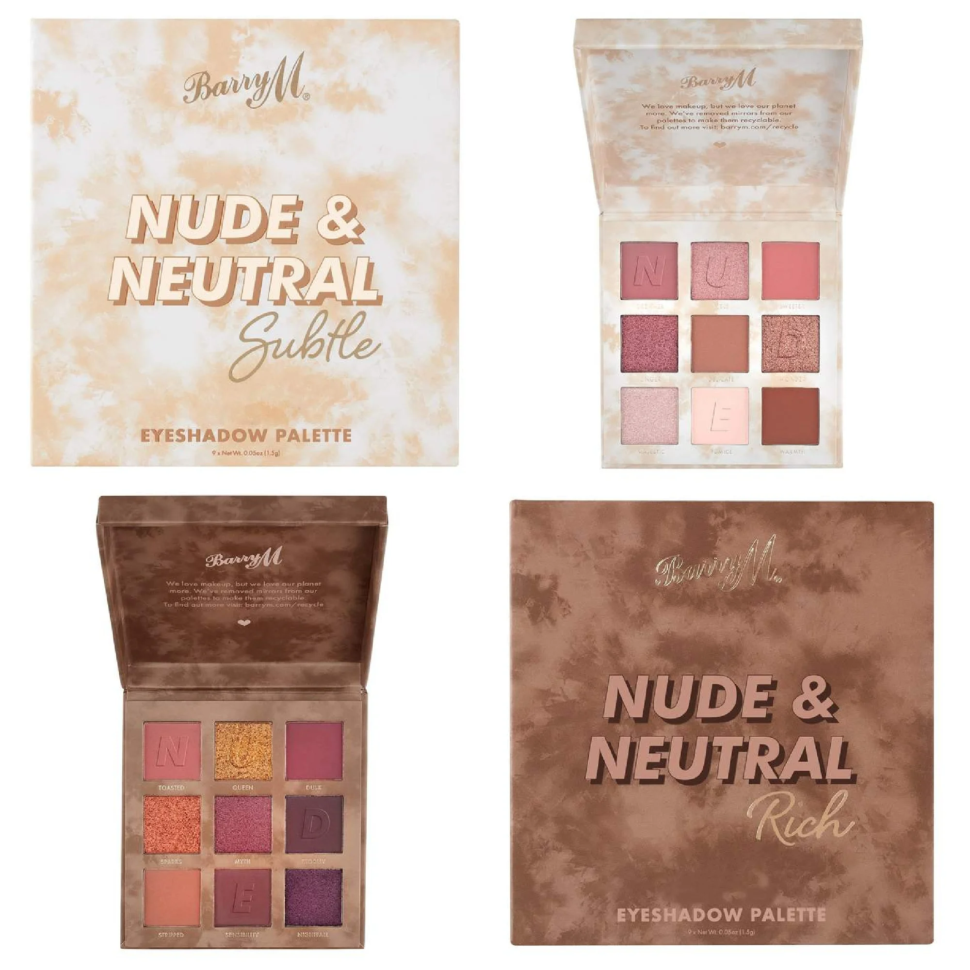Barry M Nude & Neutral Eyeshadow Palettes