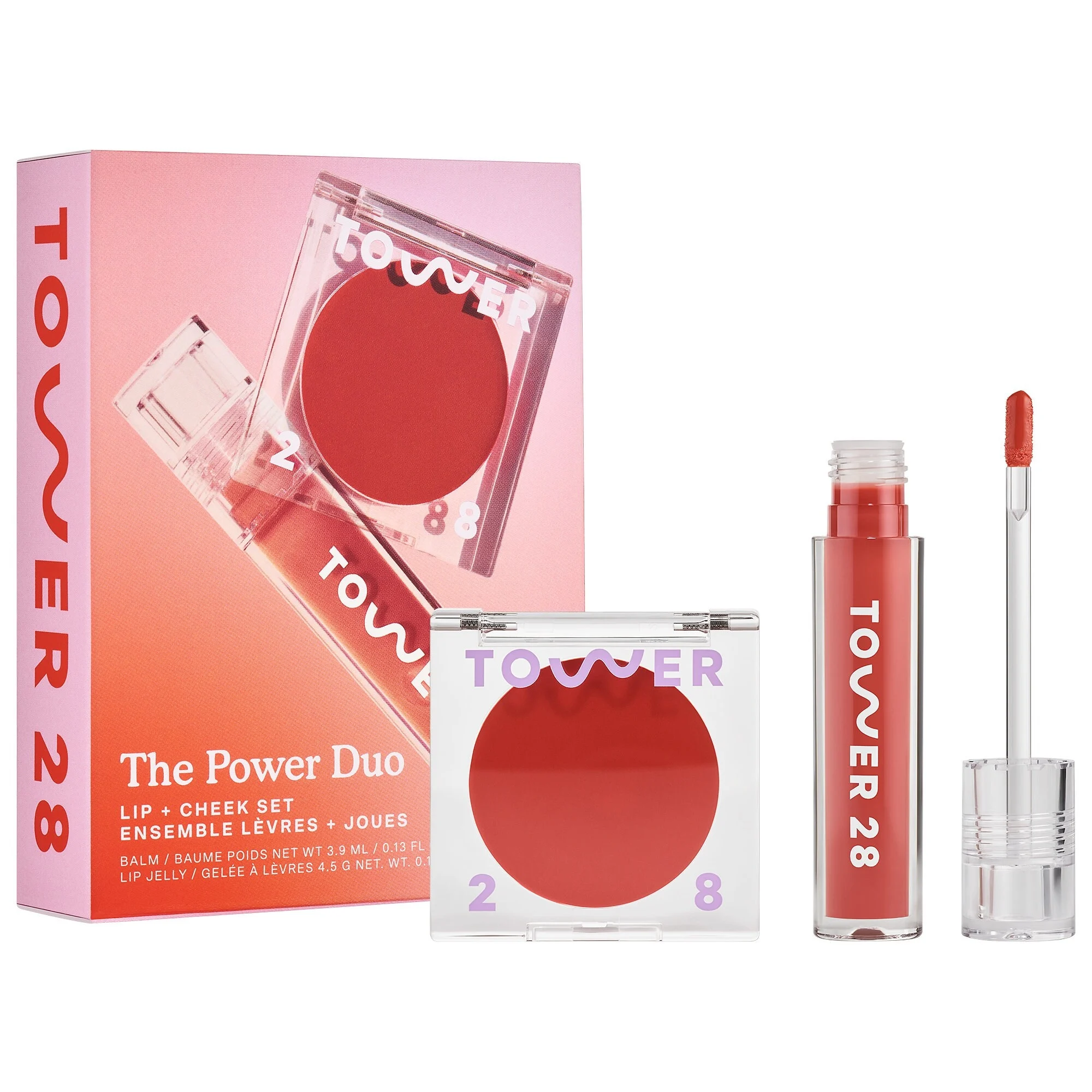 Power lips. Duo Set. Tower 28 Beauty BEACHPLEASE Lip + Cheek Cream blush. Tower28 Lip Jelly Milky Lip Jelly. Duo Power.