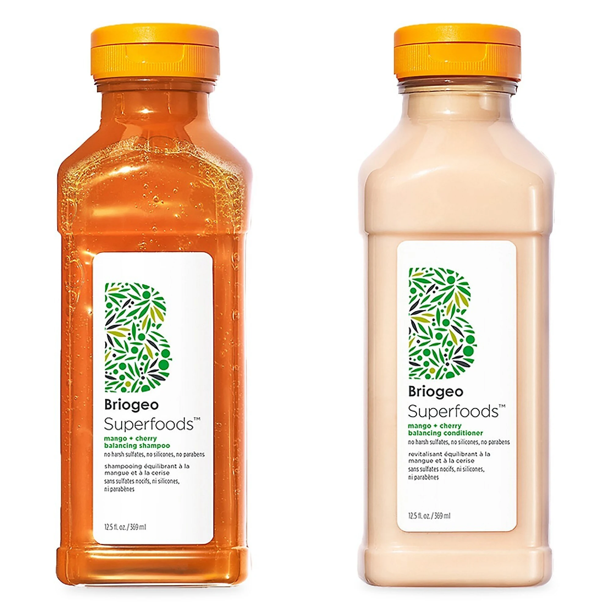 Briogeo Superfoods Mango + Cherry Balancing Shampoo and Conditioner
