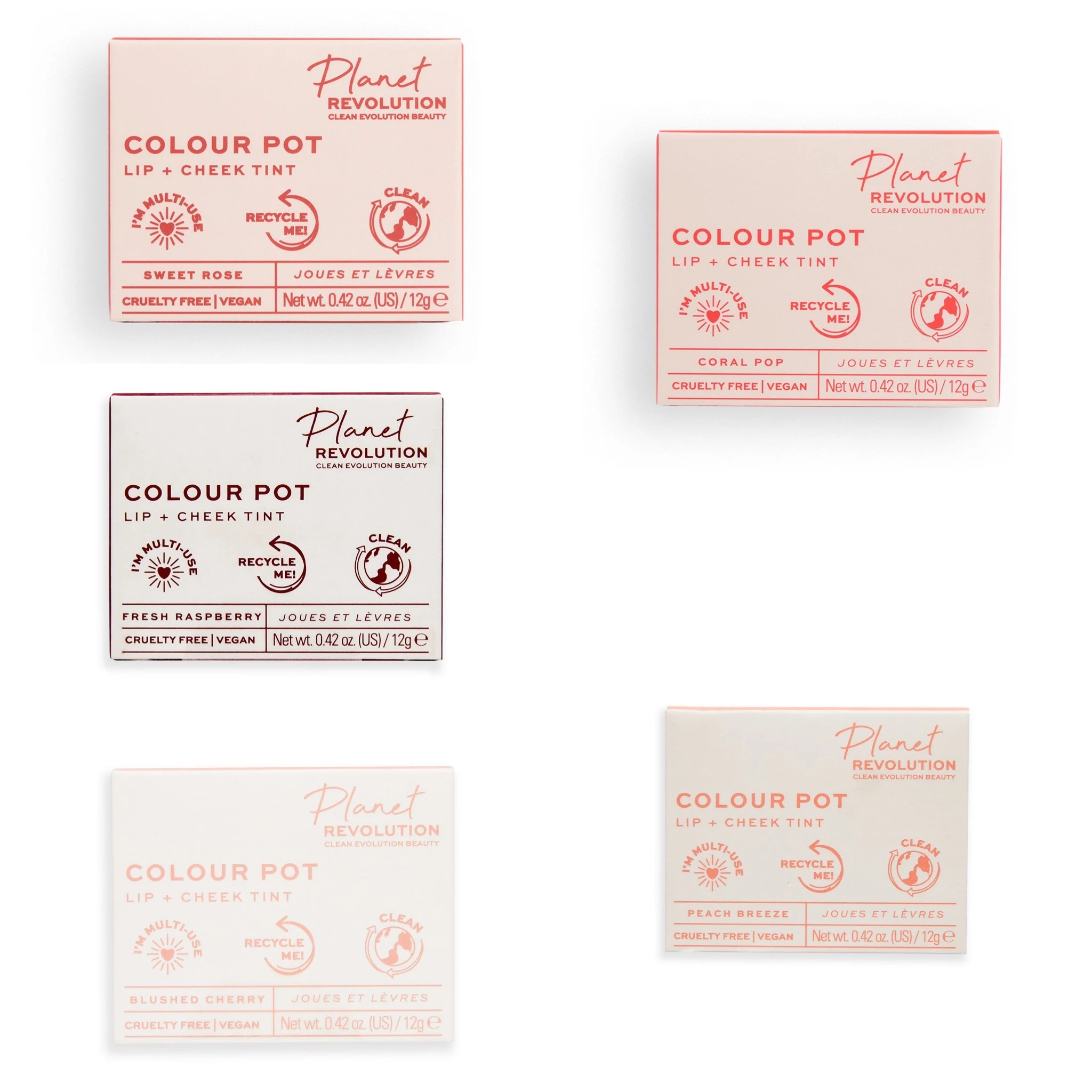 Planet Revolution Colour Pot Lip & Cheek Tint Collection
