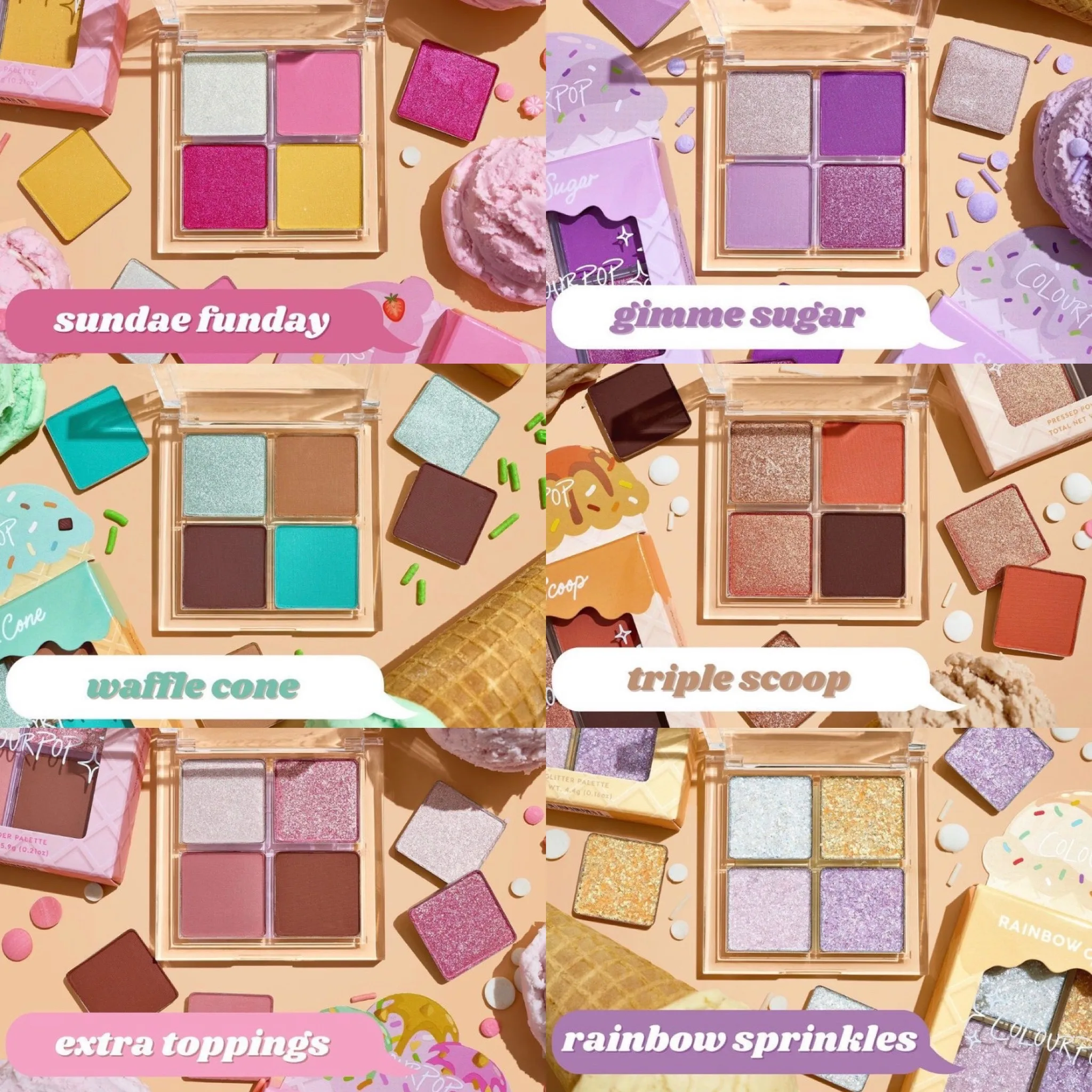 ColourPop Ice Cream Bites Eyeshadow Palette Collection