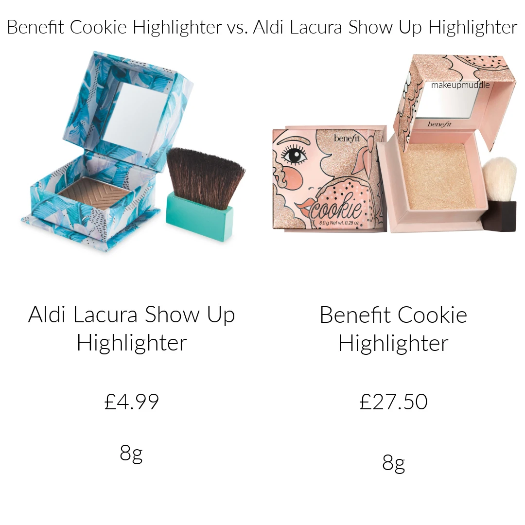 Aldi Lacura Show Up Benefit Cookie Highlighter Dupe