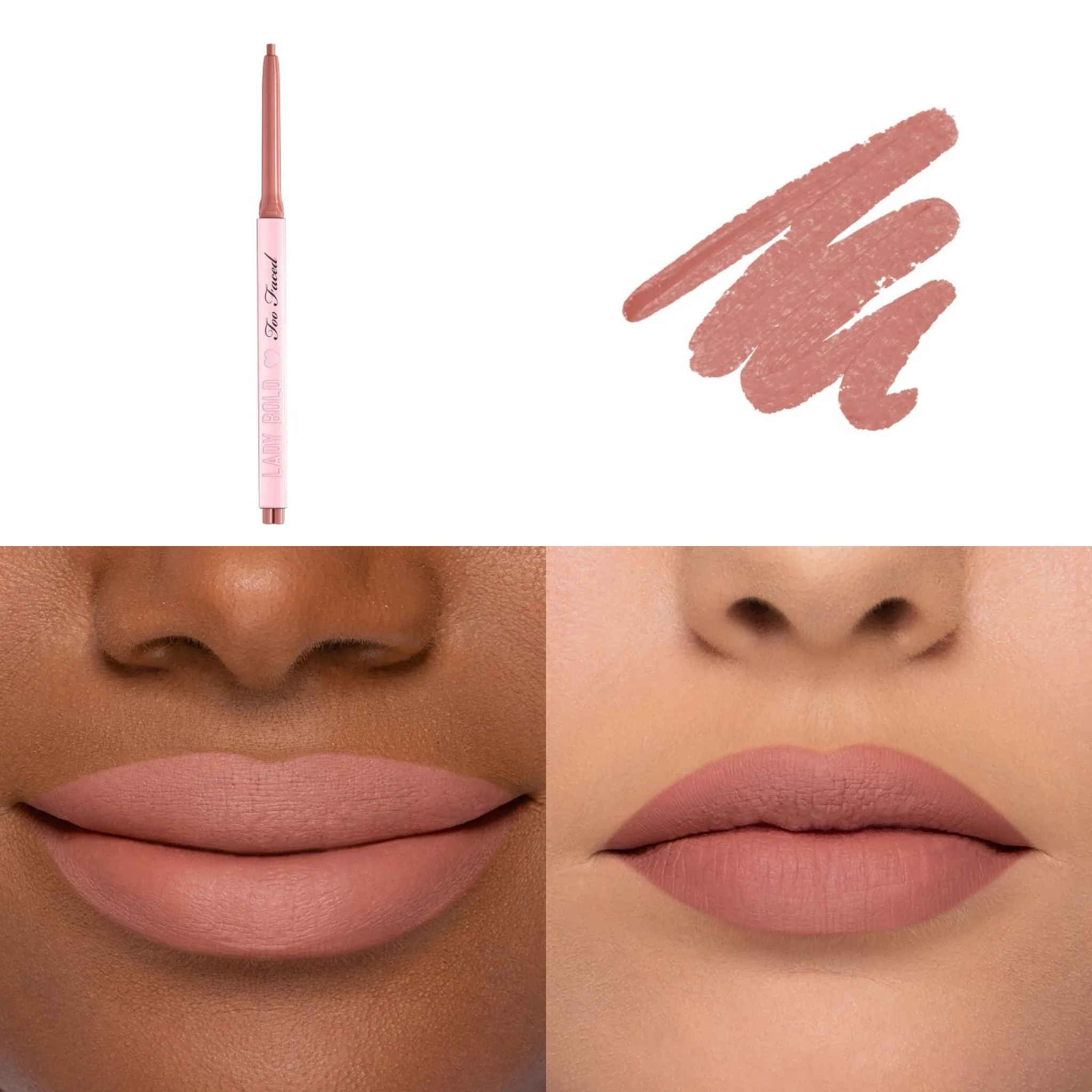 Too Faced Lady Bold Lip Liner Collection 4 NEW Lip Liners