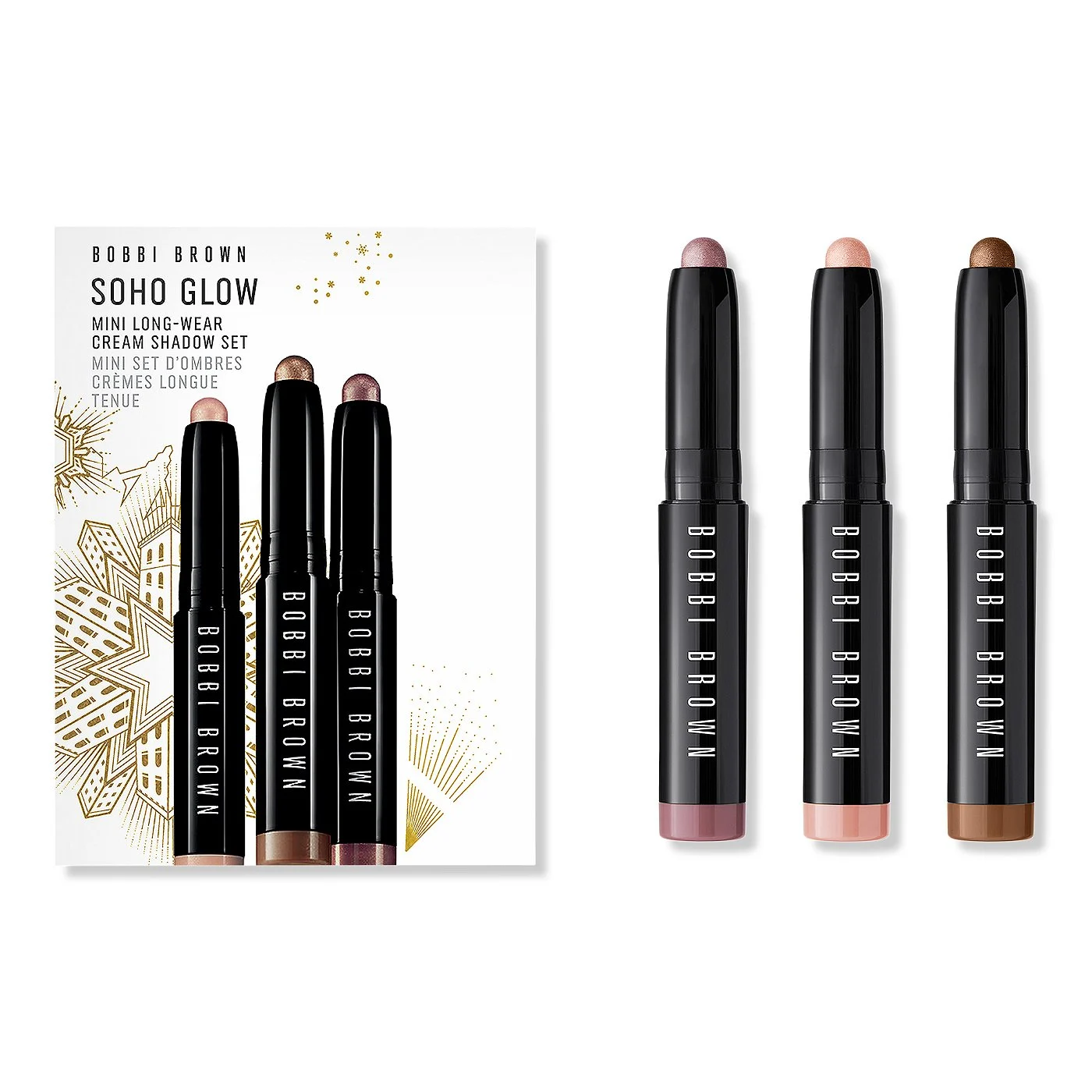 Bobbi Brown Soho Glow Mini LongWear Cream Shadow Stick Set Holiday 2021
