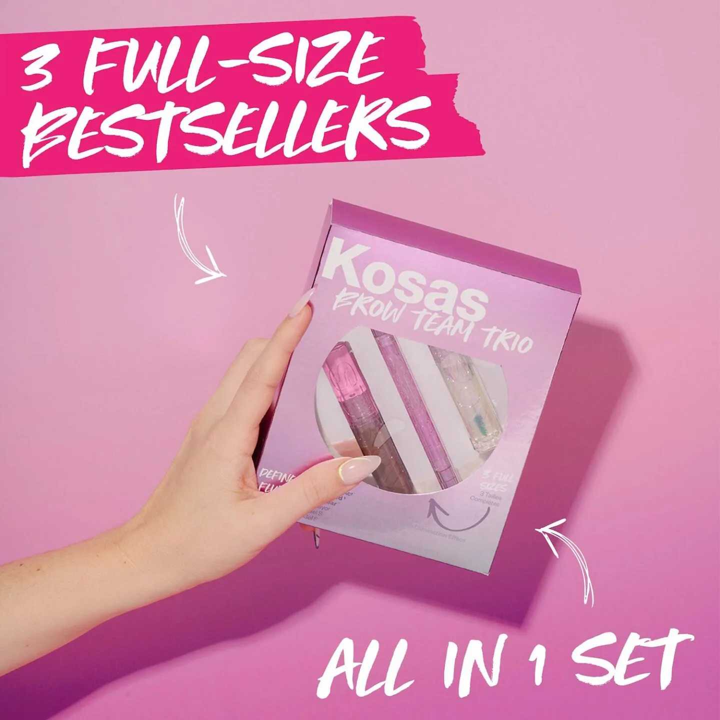 Kosas Brow Team Eyebrow Pencil + Eyebrow Gel Trio Set