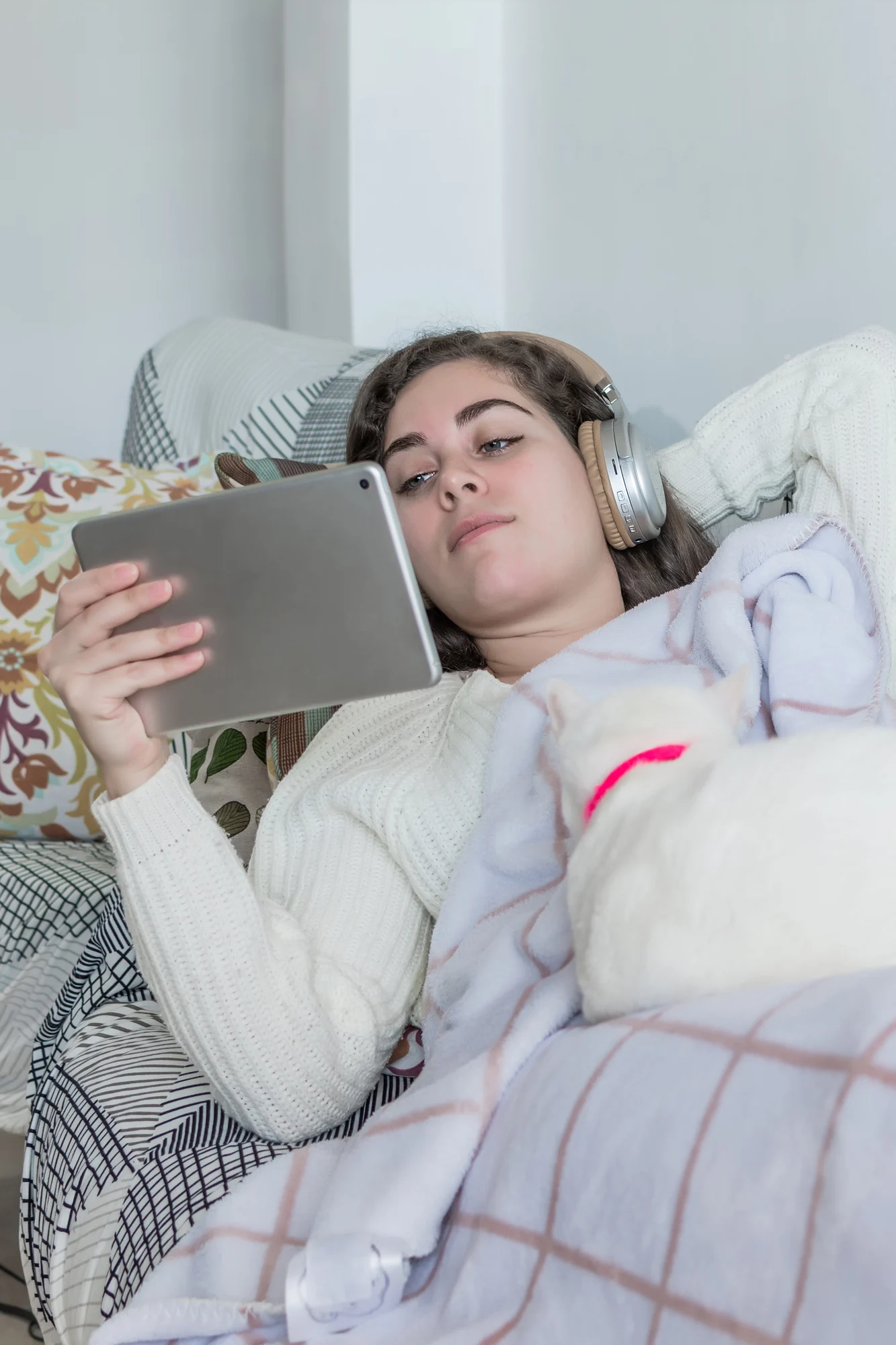 Watching a relaxing movie