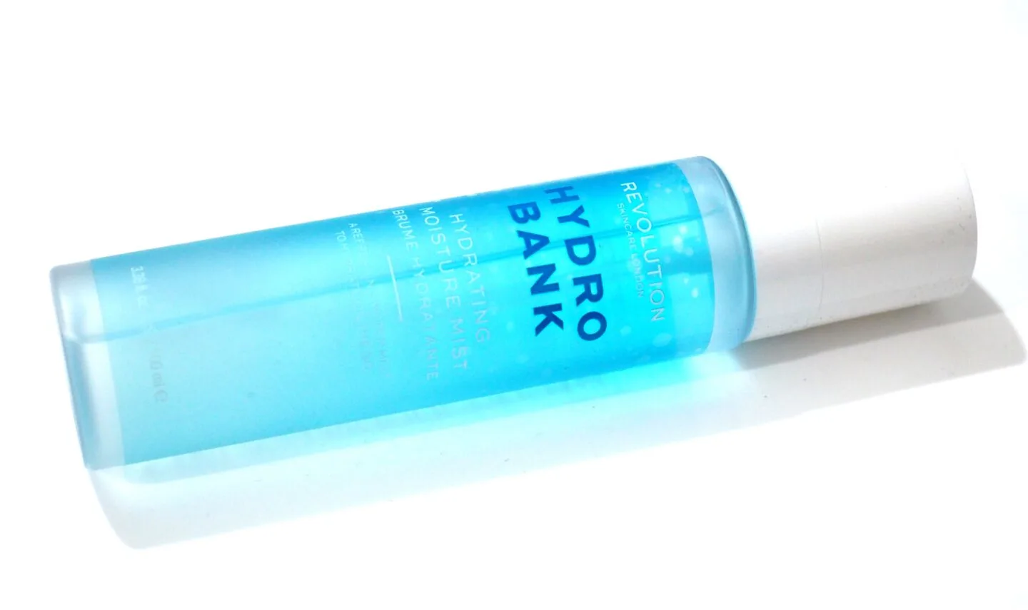Image of the Hydro Bank Face Mist Bottle lying on a white background