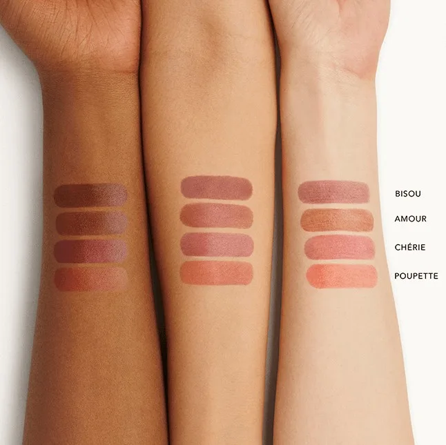 Swatches of the Victoria Beckham Lip Tints