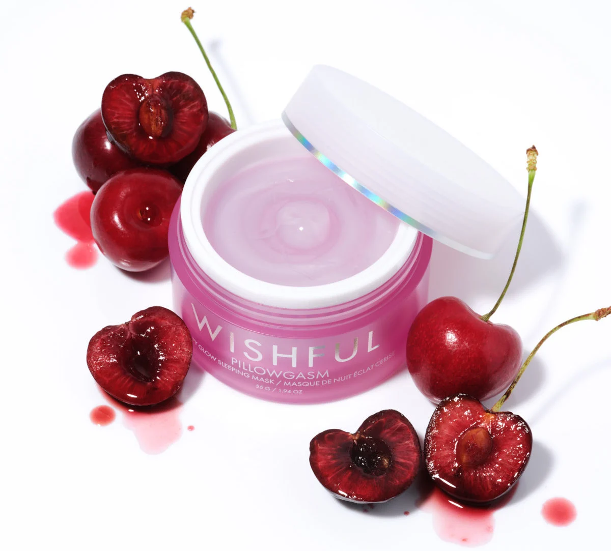 Huda Beauty Wishful Pillowgasm Cherry Glow Sleeping Mask