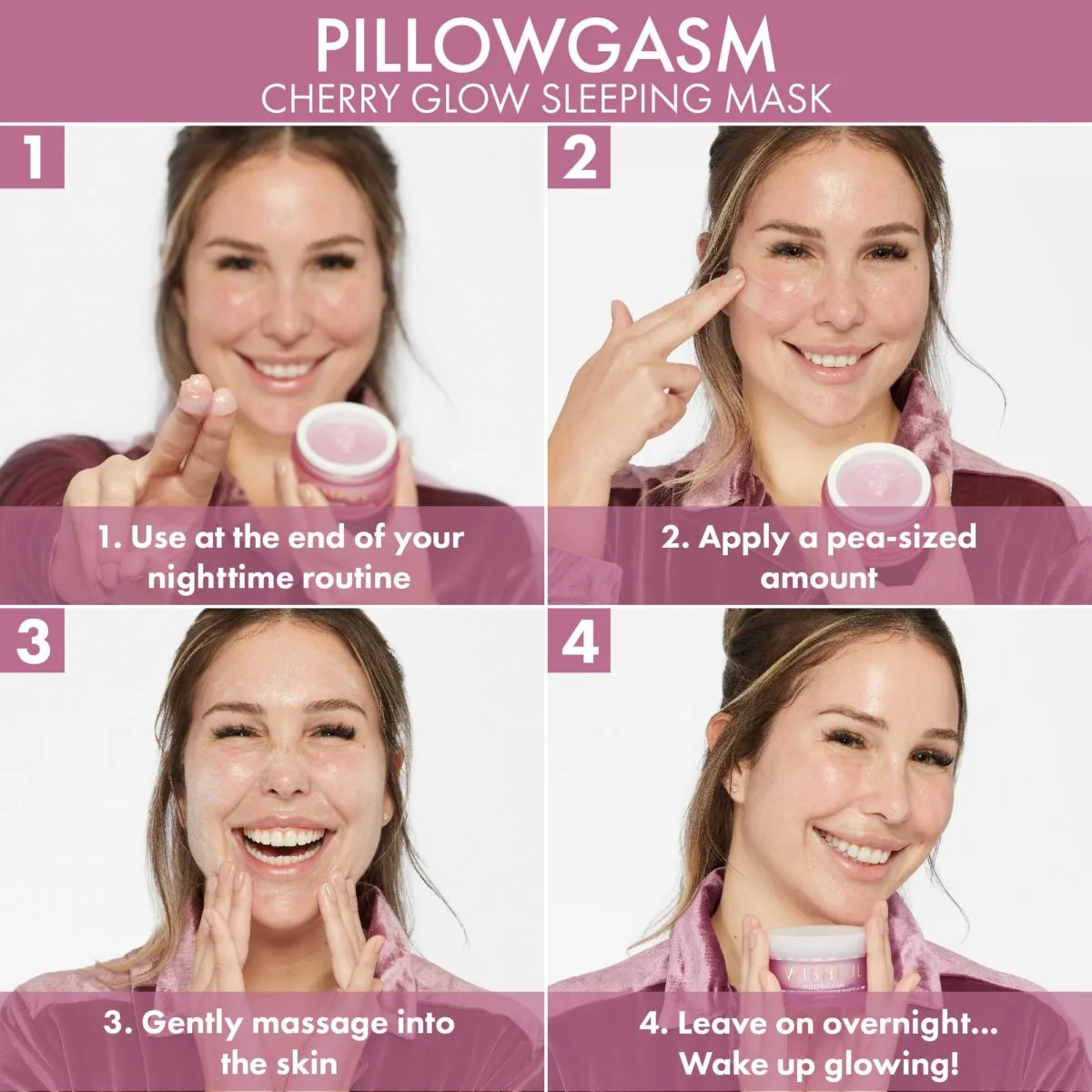 Huda Beauty Wishful Pillowgasm Cherry Glow Sleeping Mask