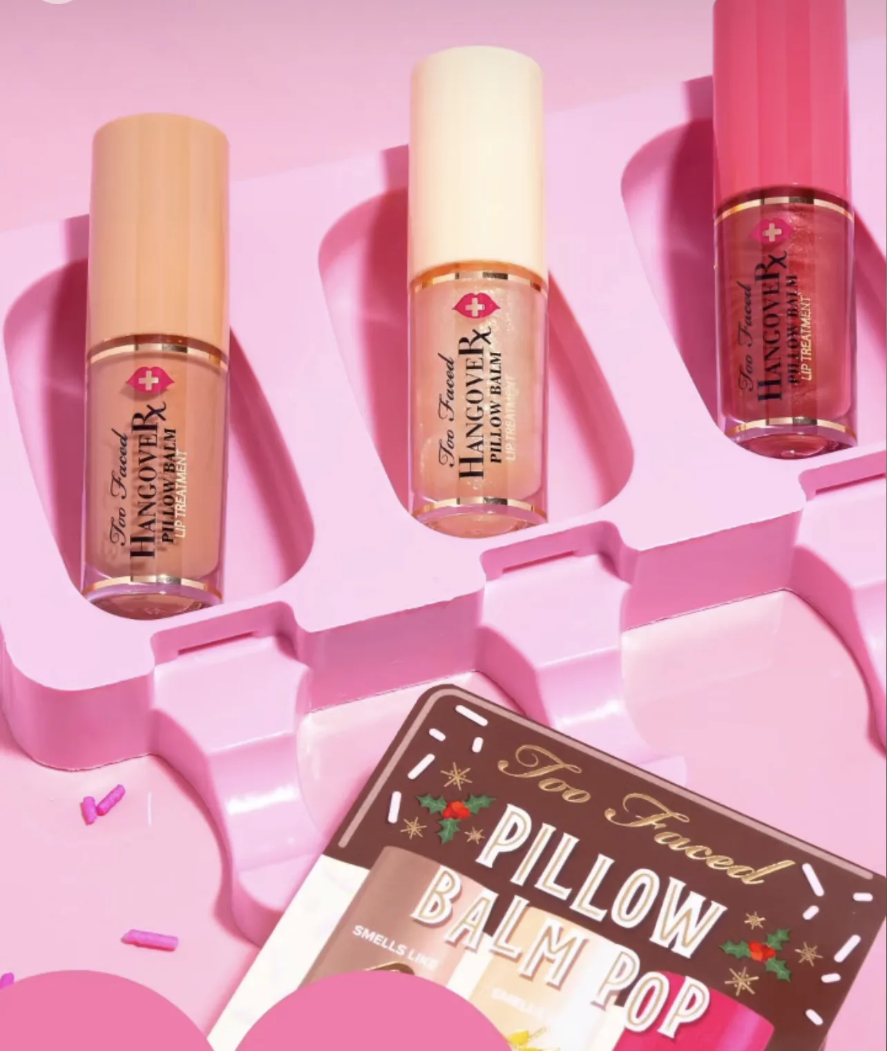 Too Faced Pillow Balm Pop Set Adorable 3 Piece Gift Set