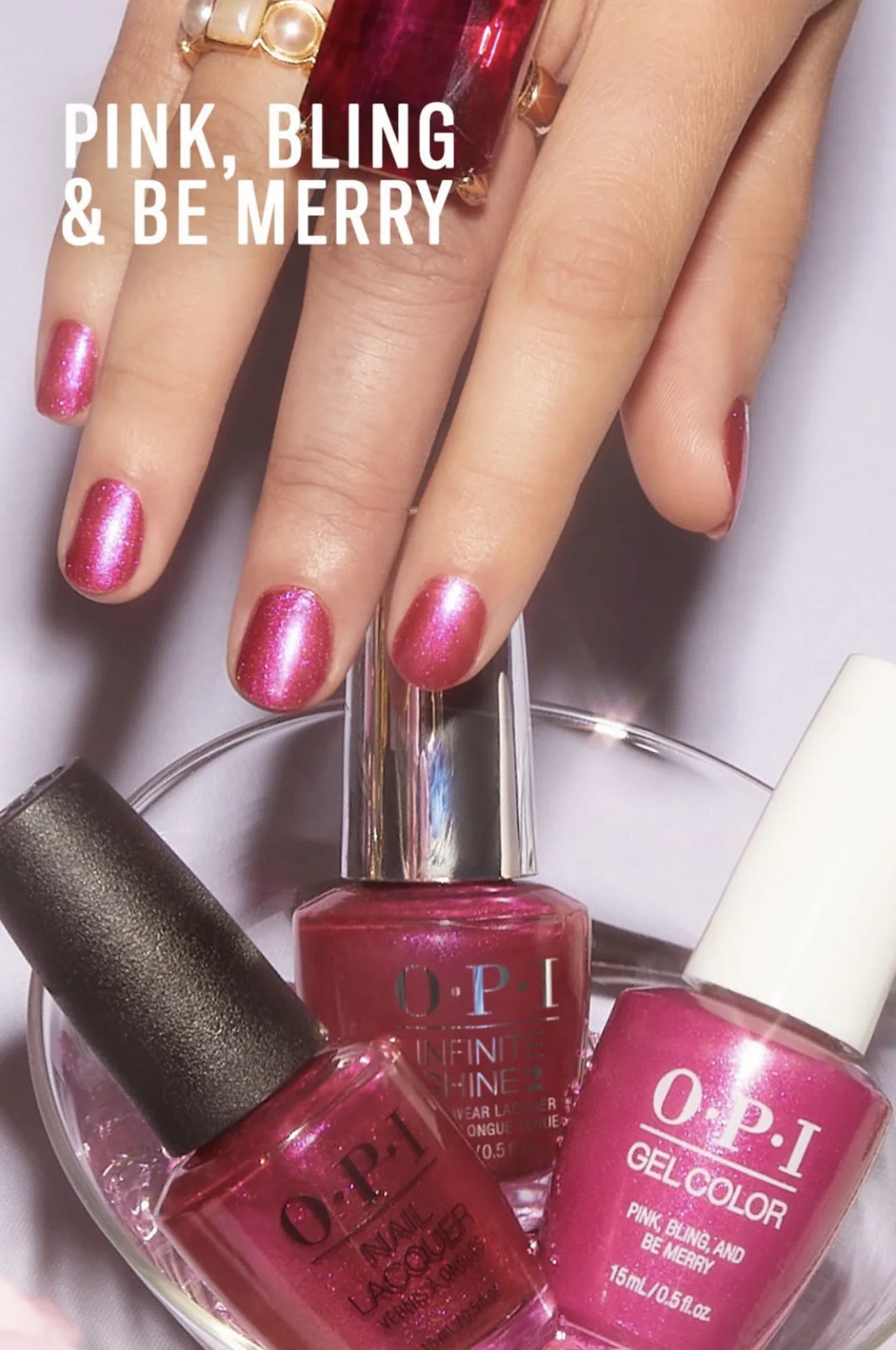 OPI Pink, Bling and Be Merry Nail Polish