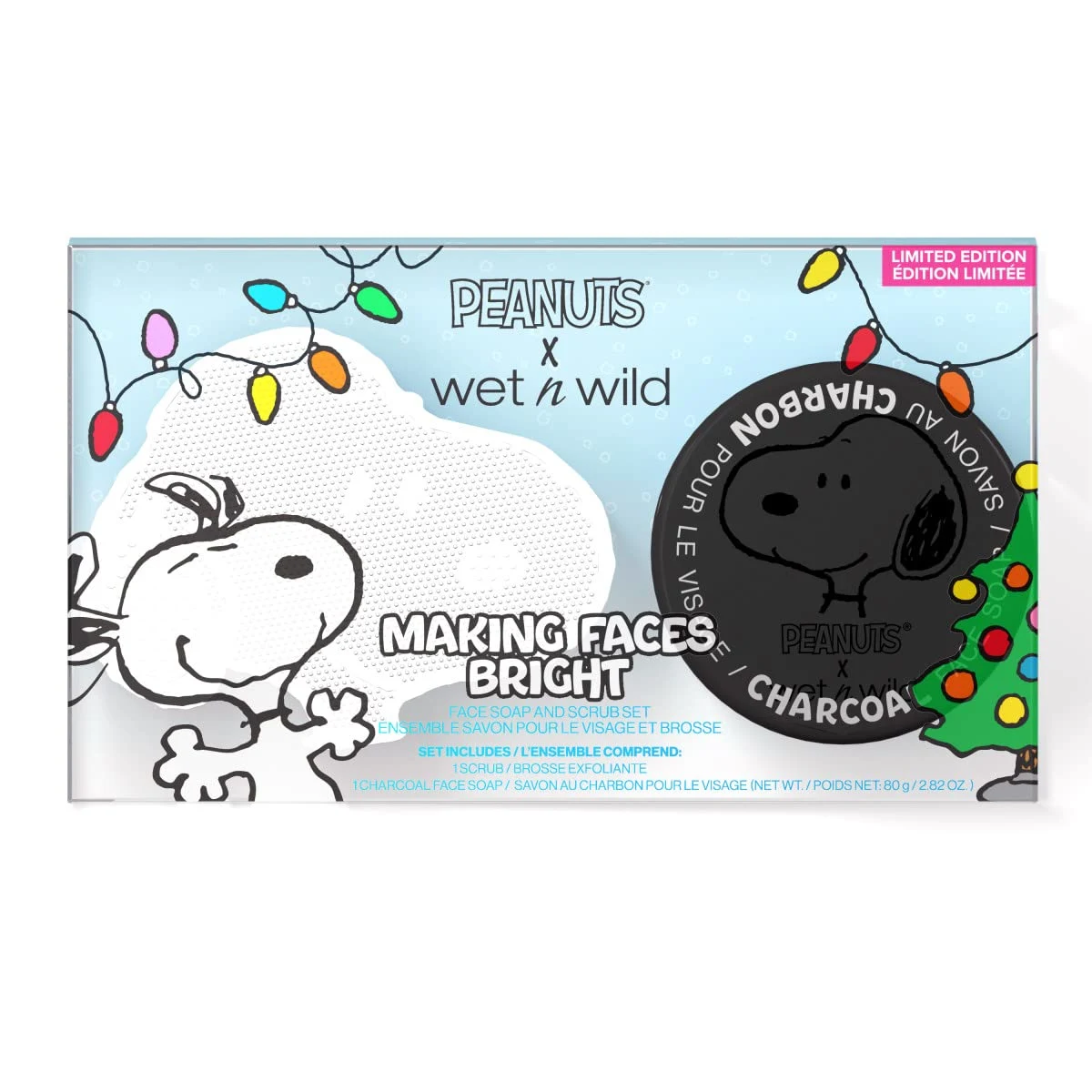 Wet n Wild x Peanuts Making Faces Bright Face Soap & Scrubber Set