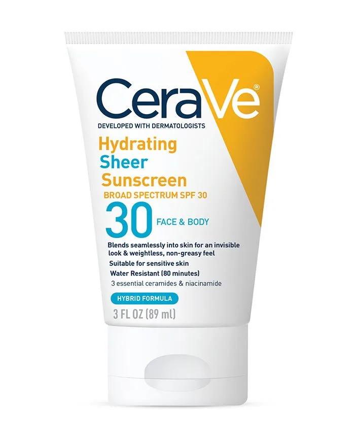 CeraVe Hydrating Sheer Sunscreen Broad Spectrum SPF 30