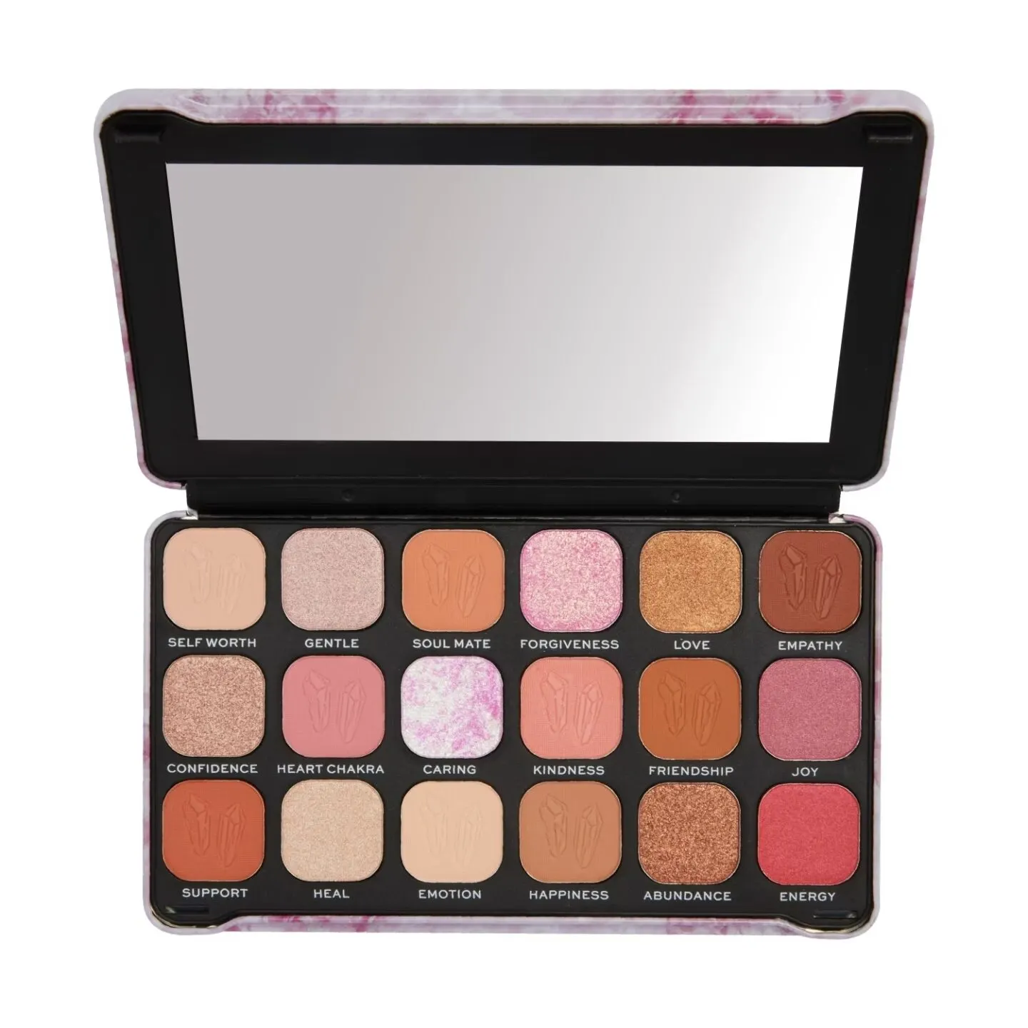 Paleta de Sombras Revolution Crystal Aura Rose Quartz Forever Flawless