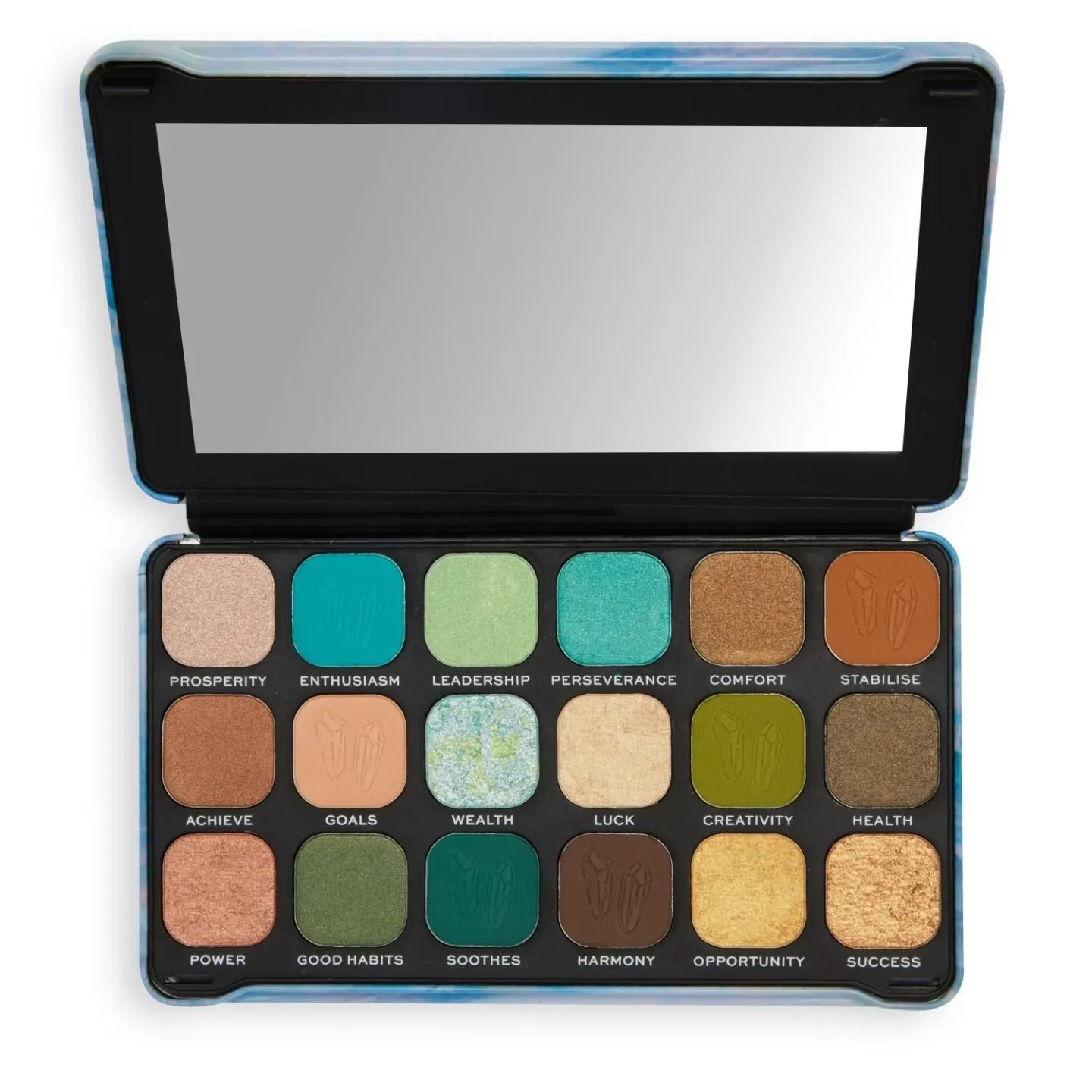 Paleta de Sombras Revolution Crystal Aura Aventurina Forever Flawless