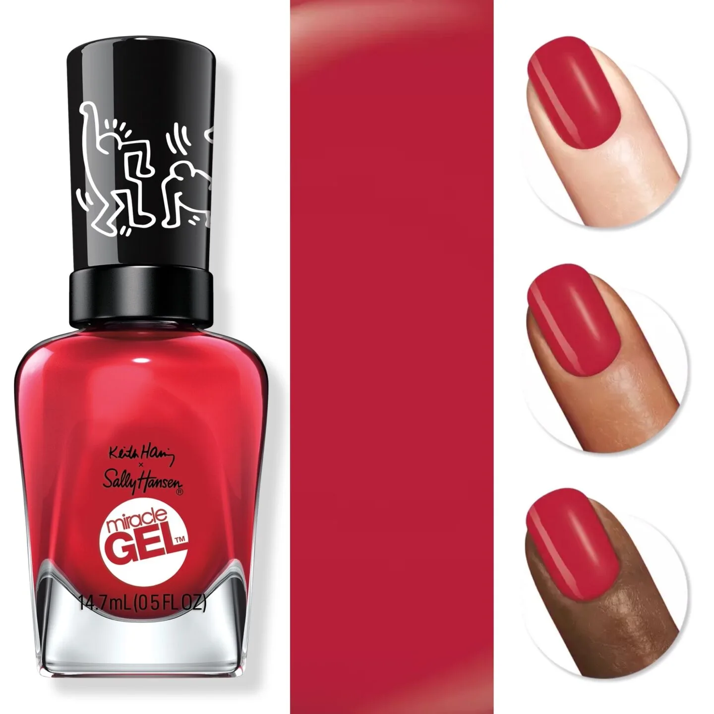 Sally Hansen x Keith Haring Red-iant Baby Miracle Gel Nail Polish