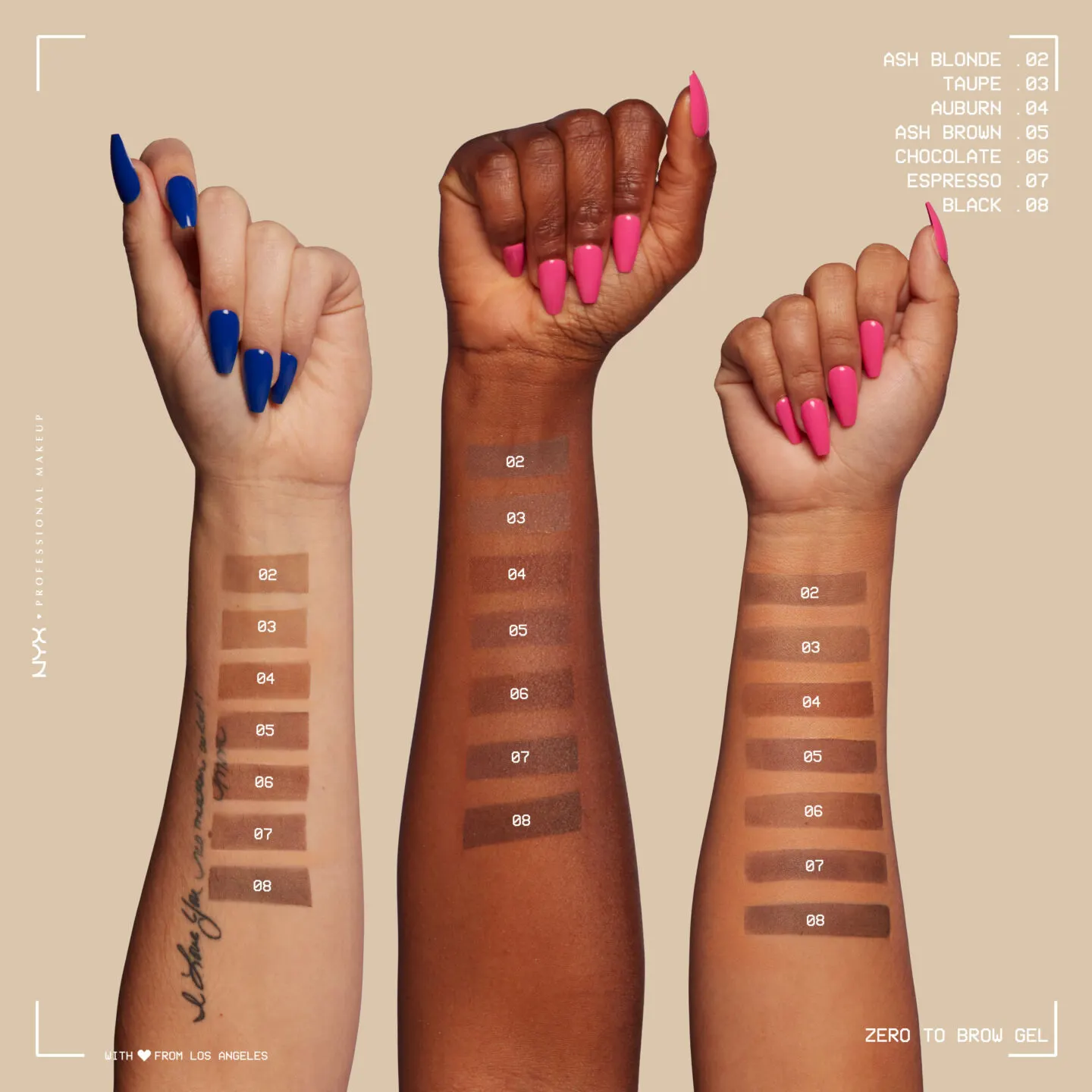 NYX Zero To Brow Tinted Brow Gels