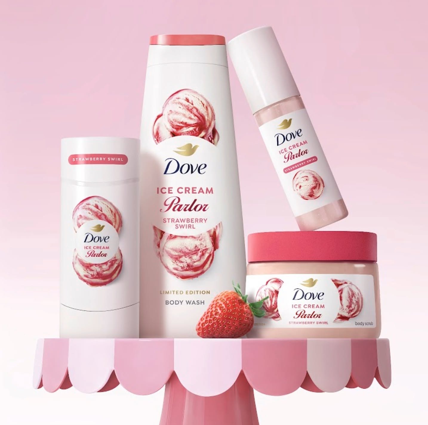 Dove Ice Cream Parlor Limited Edition Collection 4 Dove Ice Cream Parlor Strawberry Swirl Collection
