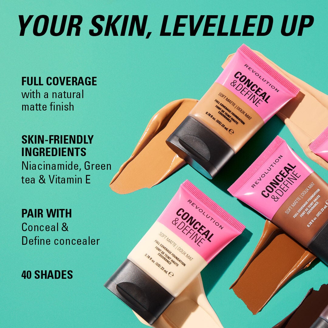 Revolution Conceal & Define Soft Matte Full Coverage Foundation [New & Improved]