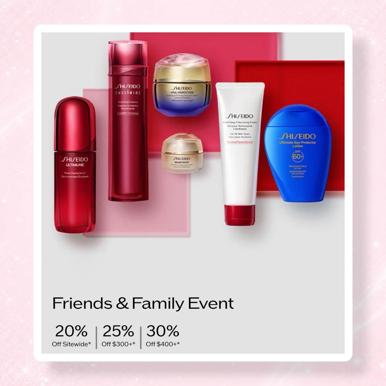 Shiseido 20% to 30% Discount Plus 4-Piece GWP 1 Shiseido 20% to 30% Discount Plus 4-Piece GWP