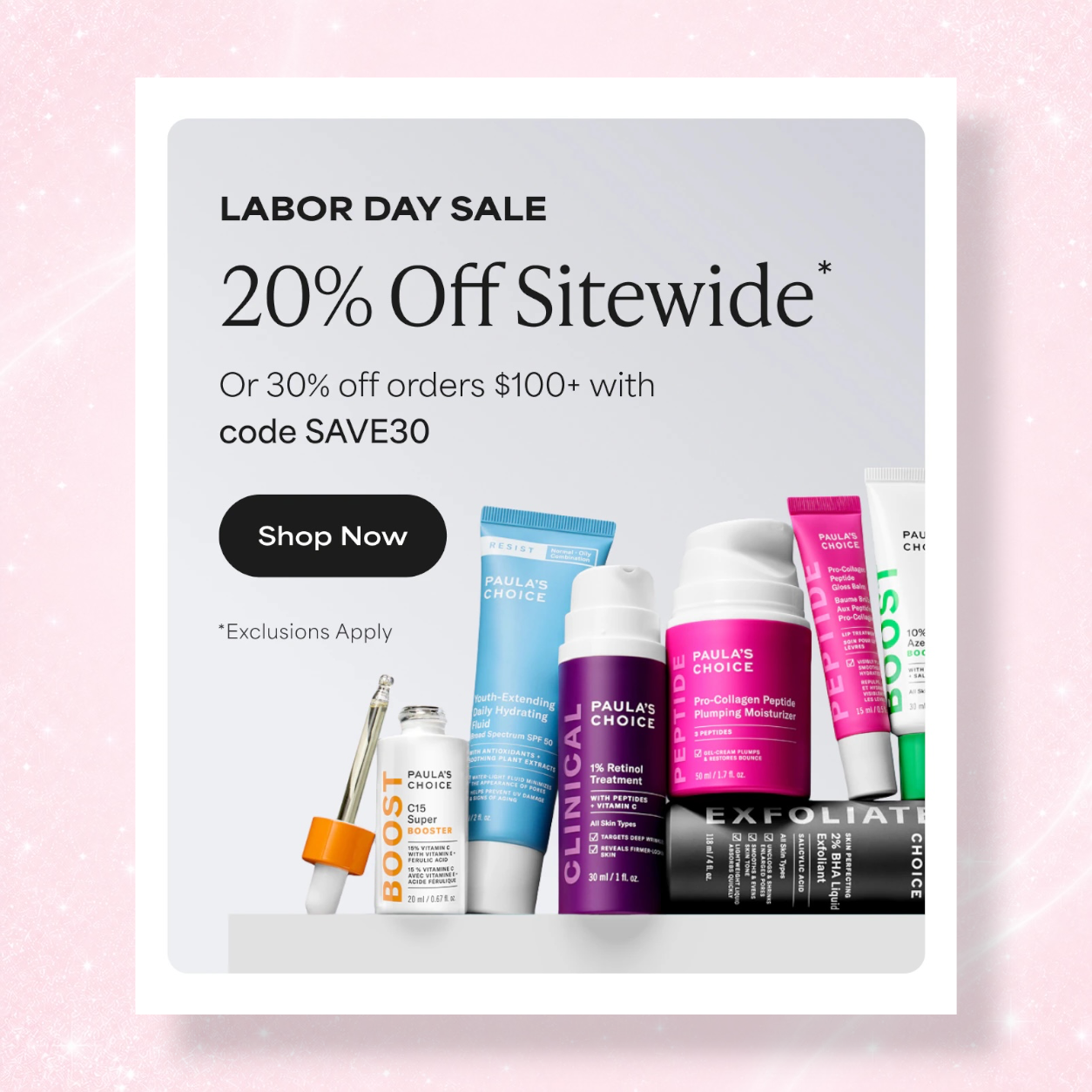 Paula's Choice 30% Labor Day Sale With Code