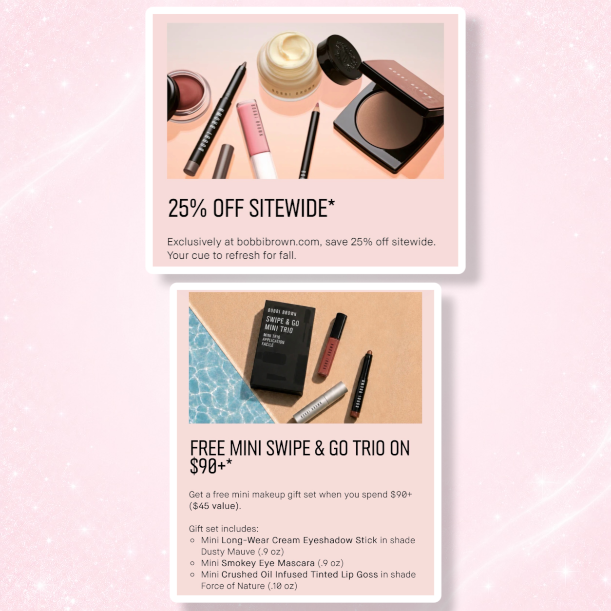 Bobbi Brown 25% Discount With 3 Piece GWP