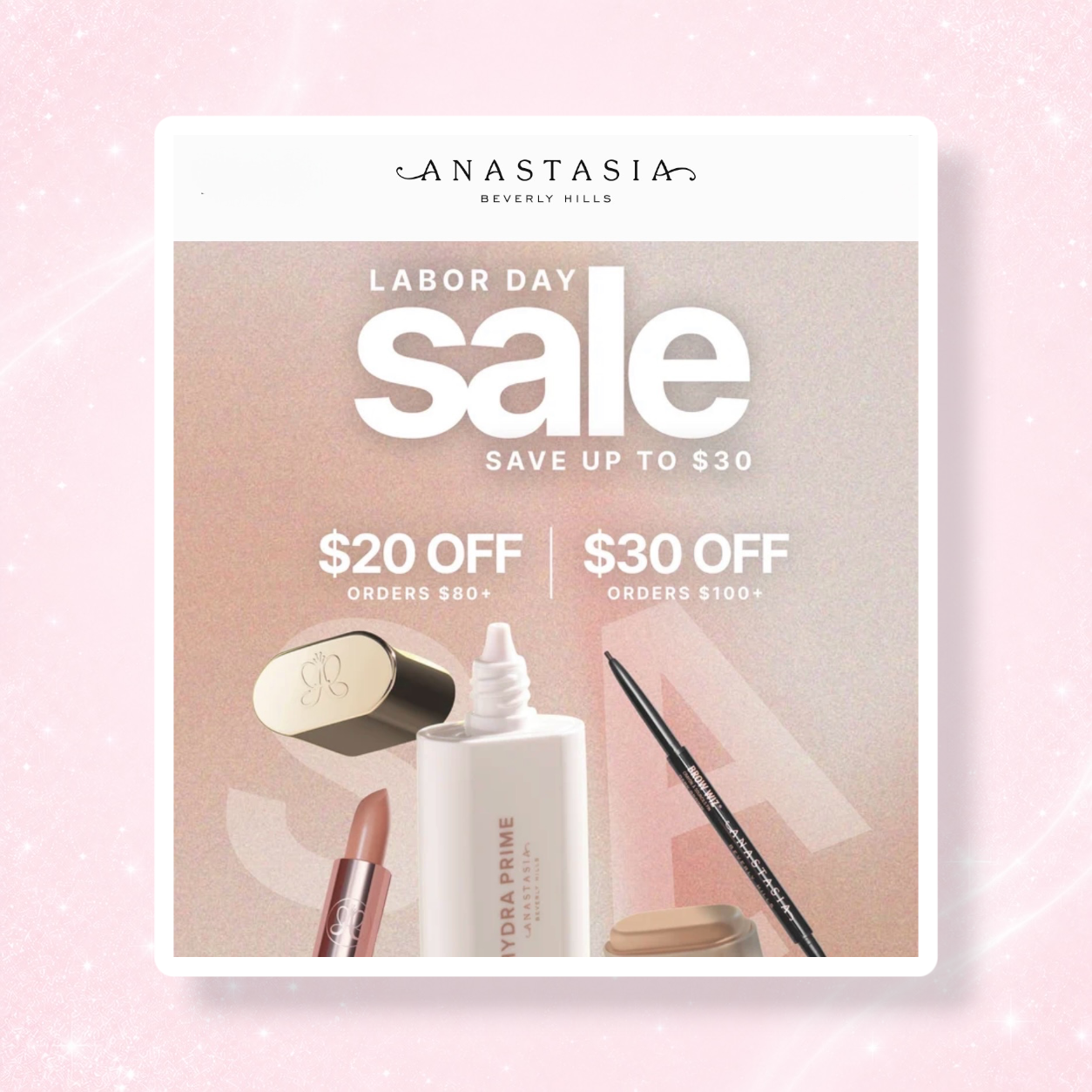 Anastasia Beverly Hills $30 Discount On $100 Spend